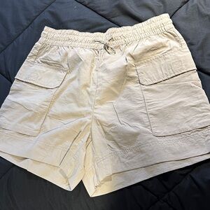 Women's Cream Cargo Shorts